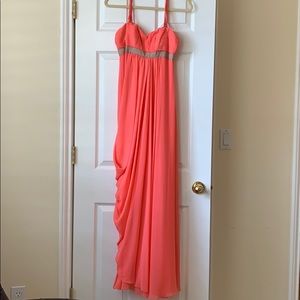Formal pink floor length dress